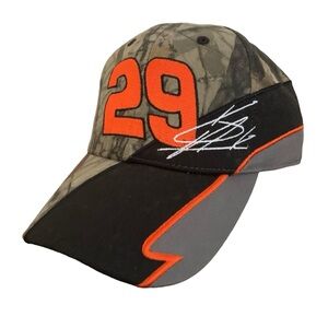 VTG NASCAR Hat Team Realtree Strapback Racing Camo Orange